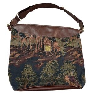 VTG Capezeo Brown and Green Tapestry Shoulder‎ Bag Women’s